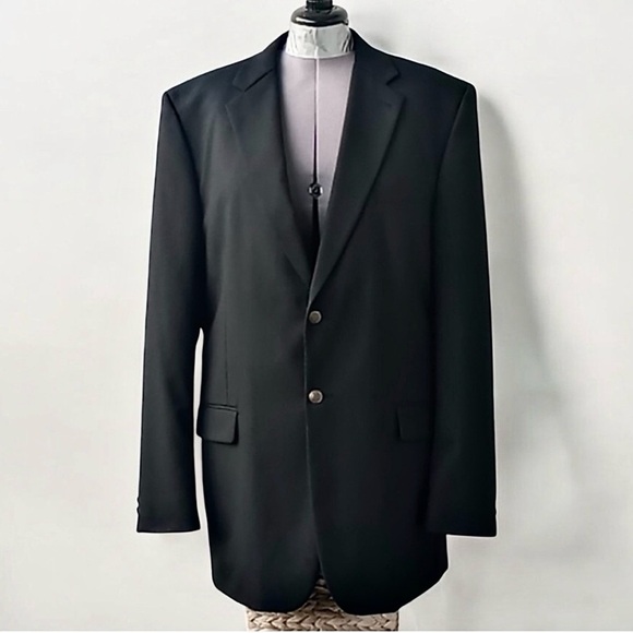Bernhard Altmann Other - Vintage Black Wool Blend Blazer Men's 44R Brass Buttons Formal Wool Sport Coat